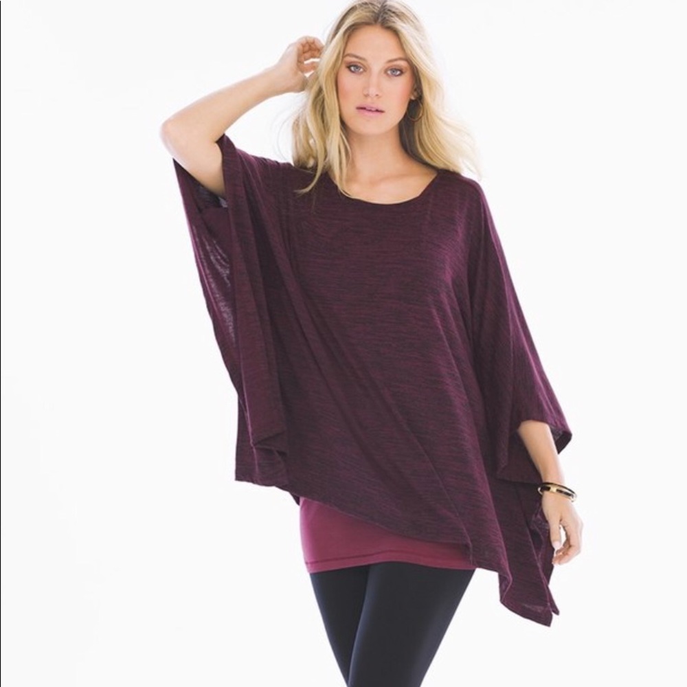 Soma Melange Marsala black poncho tunic Sz XL
